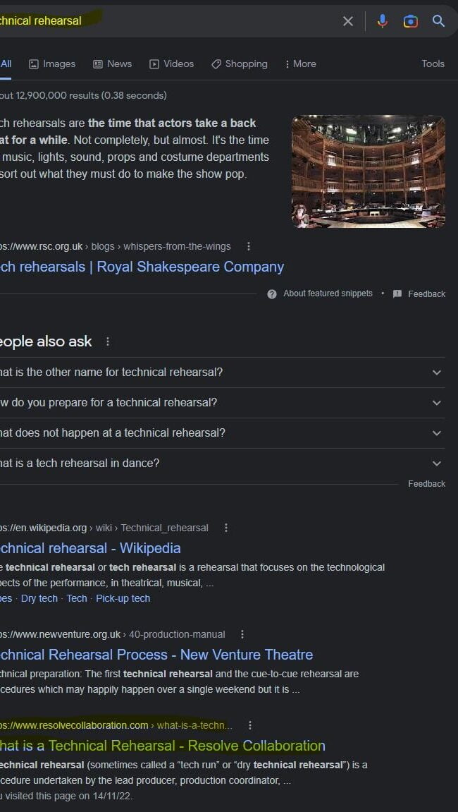 Keywords: Technical Rehearsal - Top ranking within 48 hours